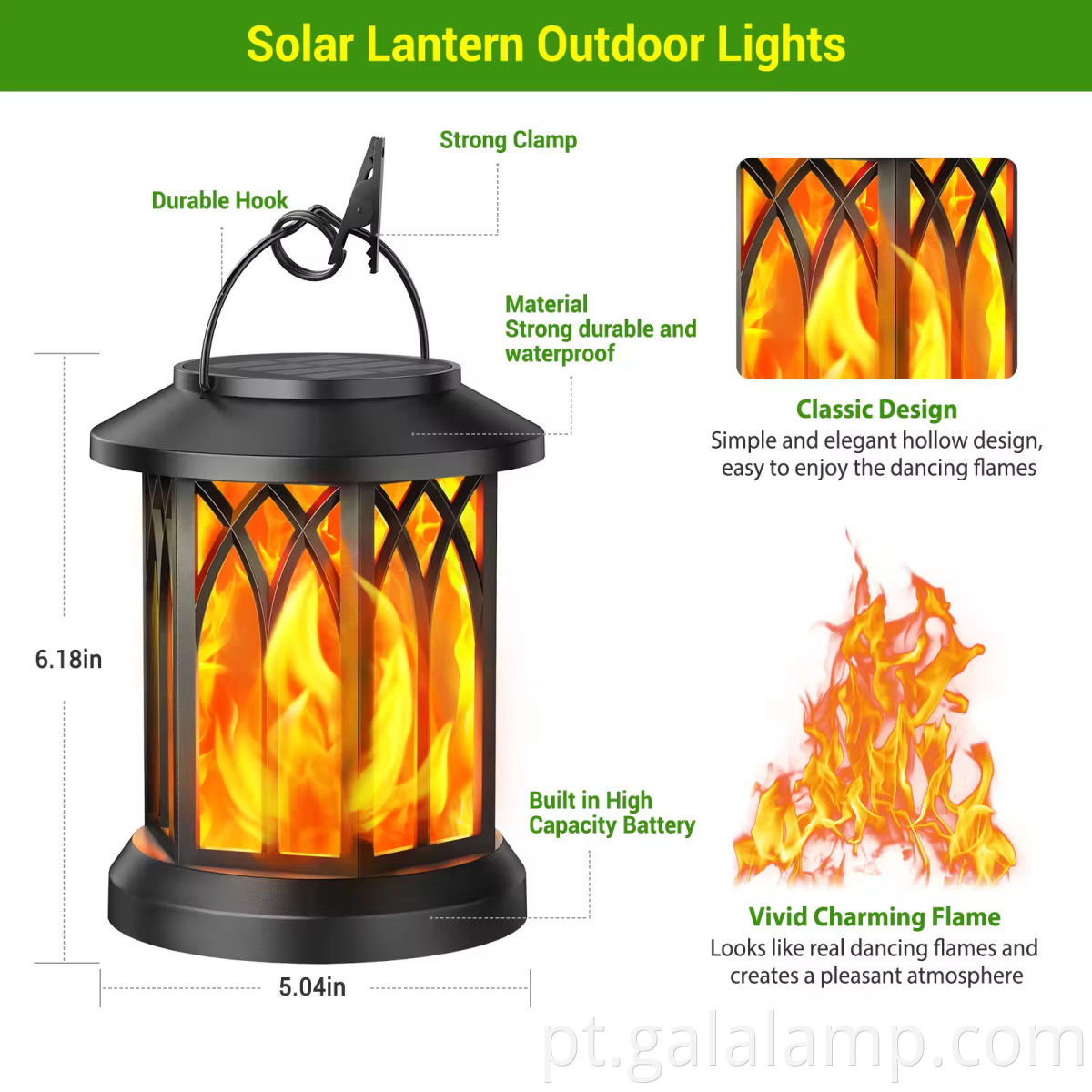 Auto - Sensor Solar Flame Light